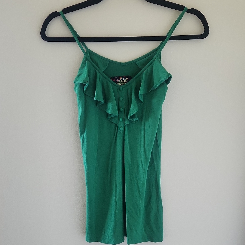 Jack by BB Dakota Vibrant Green Ruffle Camisole